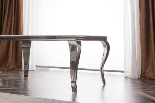 Marble 130, 160, 180 cm Dining Table with 6 Velvet Chairs Black Cream Grey White - Picture 12 of 64
