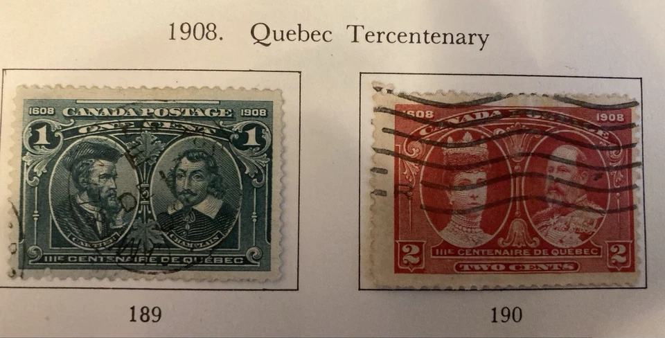 Canada 1908 Quebec Terc Used Stamps SG189/90,192,195 Value £200+ (lot A98/4) - Image 4 of 4