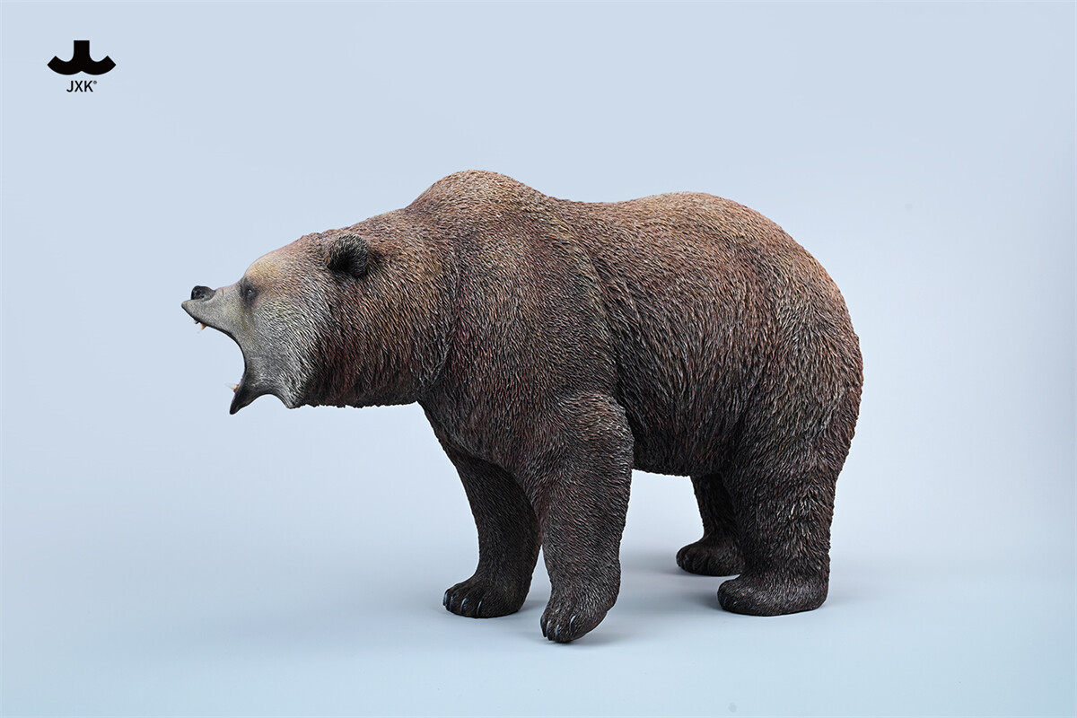 JXK 1/6 Brown Bear 2.0 Model Grizzly Bear GK Animal Figure Decor