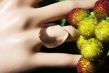 Clear cocktail lucite resin plastic ring. 