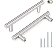 10 Pack Probrico 4 Inch Modern Satin Nickel Bar Cabinet Drawer Handles Pulls