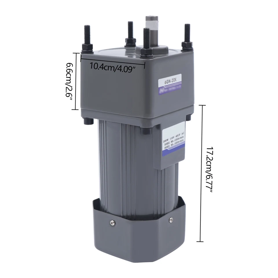 200W 110V AC Gear Motor Electric Variable with Speed Controller Single-phase 20K - Image 4 of 4