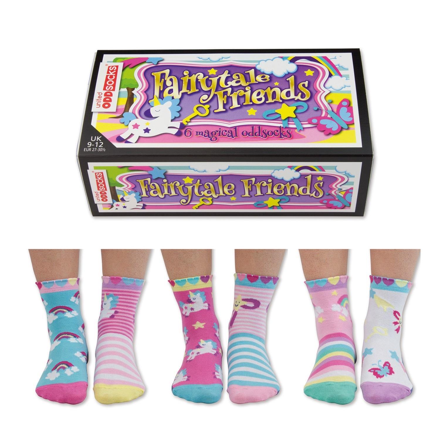 Socks For Kids Fairytale Friends 6 Girls Unicorn US 9.5-13 United Oddsocks Gift-image