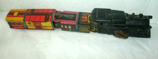 VINTAGE TIN 3 CAR TOY TRAIN, 640 ENGINE, ERIE,N W, SANTA FE, UNION PACIFIC