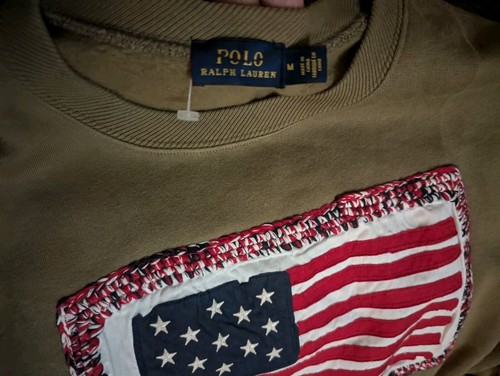NEW Polo Ralph Lauren Womans Classic All American Flag Iconic Sweatshirt Medium - Picture 5 of 13
