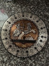 Egyptian Metal Plate 9.75", Wall Art (Pharaoh on Chariot in battle) Hand Painted