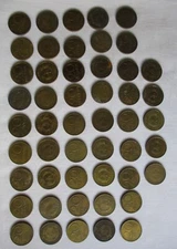 Collection GDR coins 50 x 20 Pfennig brass (165664)