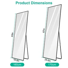 Full Length Mirror Extra Large Floor Mirror with U-shaped Stand