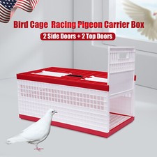 Racing Pigeon Carrier Box Poultry Pet Supply Cage w/ 2 Side Doors 2 Top Doors