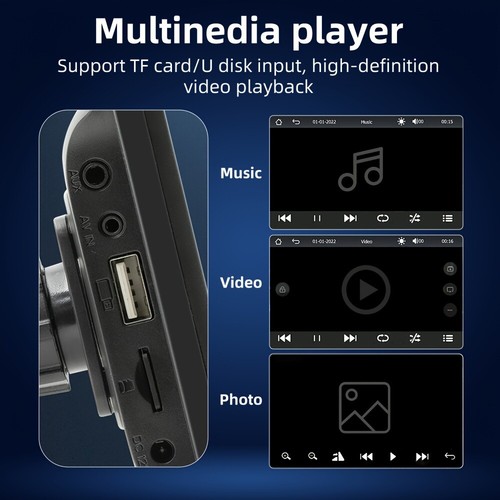 Universal 7 Pulgadas Pantalla Táctil Coche Estéreo Inalámbrico Portátil Android iOS Inalámbrico- - Imagen 6 de 10