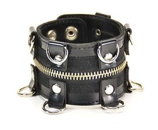 D Ring zipper Gothic Bracelet Punk Rockers Bikers Thrash Metal Glam Rockabilly