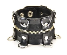 D Ring zipper Gothic Bracelet Punk Rockers Bikers Thrash Metal Glam Rockabilly