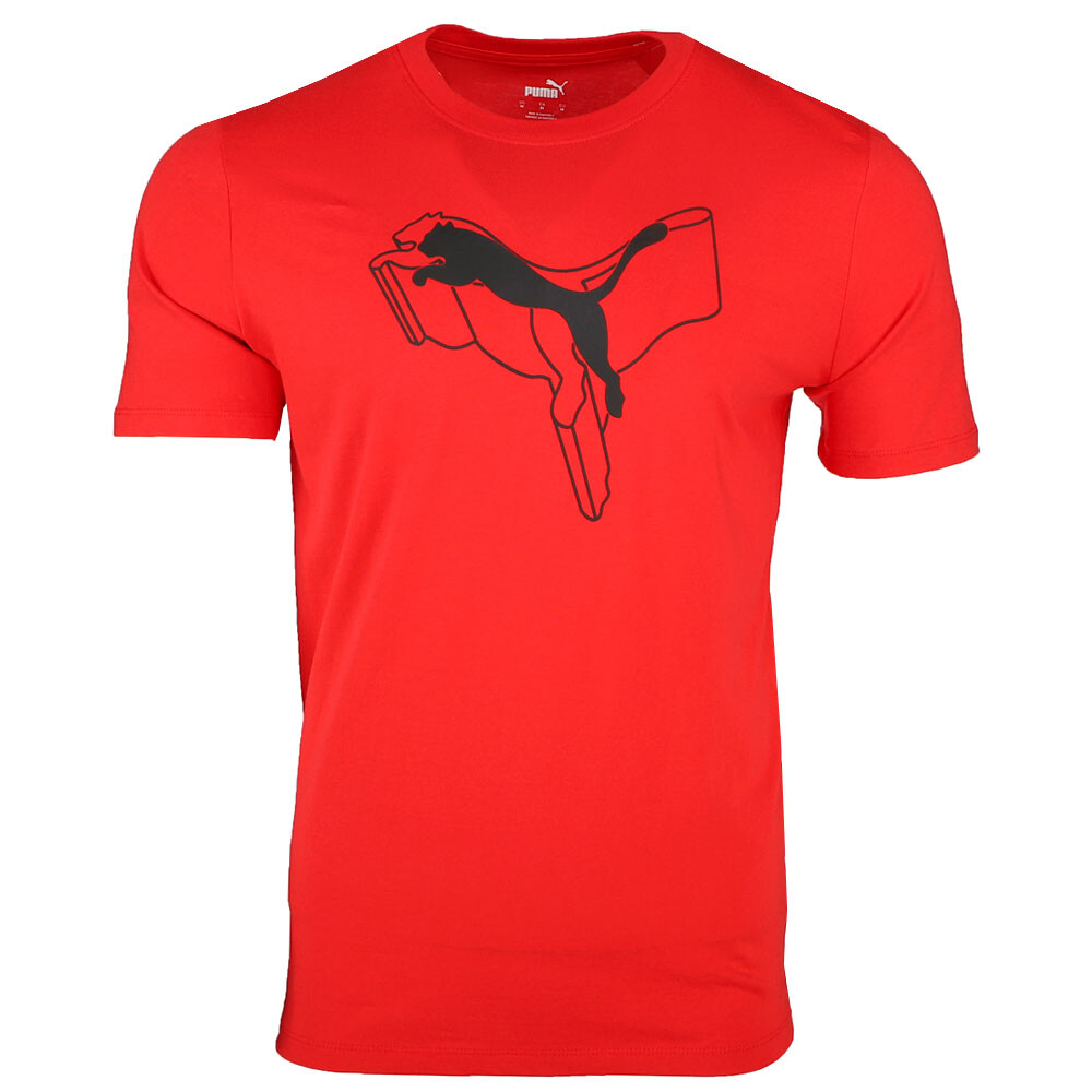 Puma Essentials + футболка с круглым вырезом и коротким рукавом с логотипом лаборатории, мужские красные повседневные топы 68