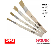 ProDec 4 Piece Flat Angled Fitch Paint Brush Set 0.25" 0.5" 0.75" 1" Slant Cut 