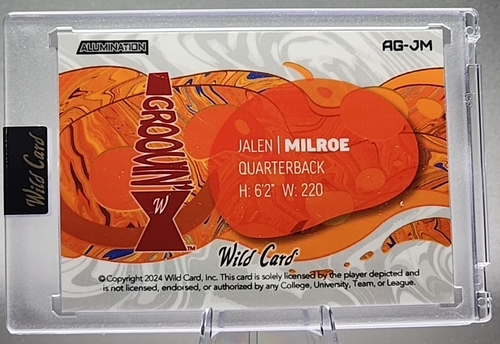 Jalen Milroe /10 2024 Wild Card Alumination Rookie RC Orange Groovin Scope SSP - Imagen 2 de 2