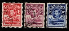 Basutoland 1938 King George VI Nile Crocodile 1d, 2d, 3d SG19, 21-22 Used