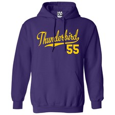 Thunderbird 55 HOODIE 1955 T-Bird Script Classic Sports Jersey Hooded Sweatshirt