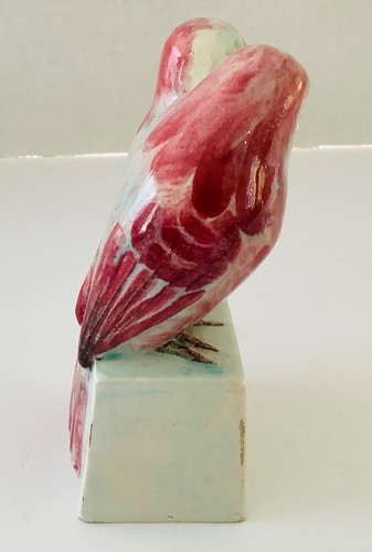 Love Birds on Pedestal 6” Glazed Ceramic Figurine Signed - Picture 12 of 13