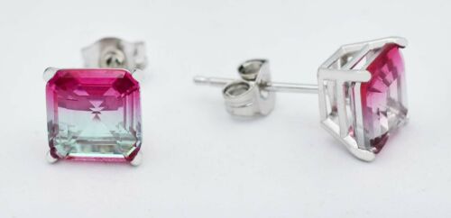 PINK TOURMALINES 2.24 Cts STUD EARRINGS 14K WHITE GOLD - New With Tag