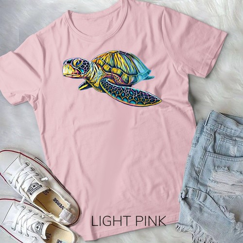 Sea Turtle Motif Sea Animals Ocean Turtles colorful Unisex T-shirt - Picture 4 of 11