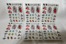 6 Pages Smashbox STICKERS Lips Eyes Stars Scrapbook 23 Stickers per Page New