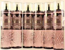 QTY 6 - Bath & Body Works COZY VANILLA BOURBON Fine Fragrance Body Mist Spray 8z
