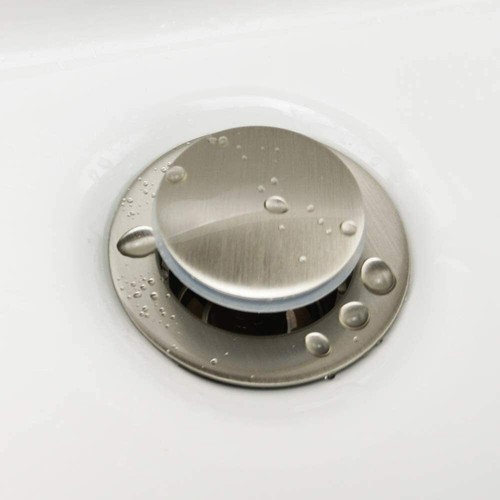 1 1/2" Bathroom Pop Up Brass Drain Brushed Nickel No Overflow for Sink Support - Picture 4 of 4
