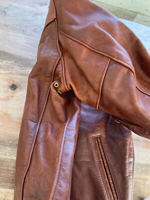 Schott Single Trucker Jacket Riders Size 36 Brown Leather Schott Single Trucker Jacket Riders Size 36 Brown Leather