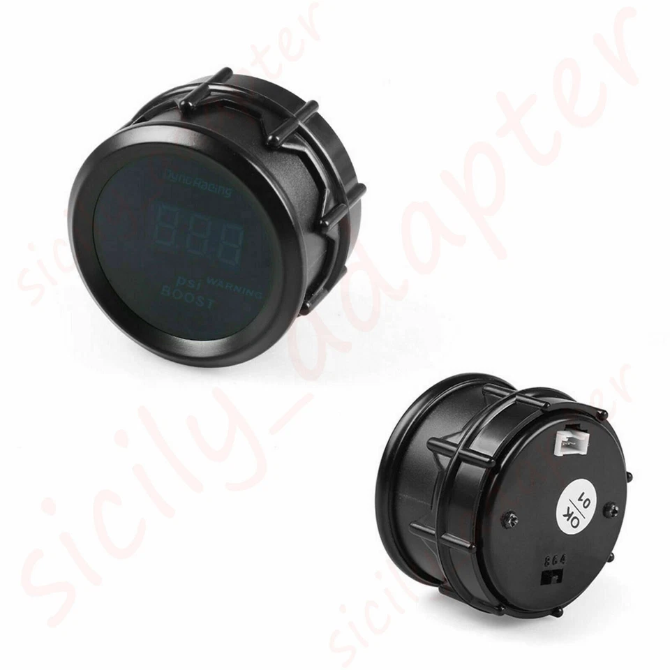 LED 2" 52mm Rojo Digital Elec 30 PSI Turbo Boost Gauge con Sensor Barco Coche Modifid Foto 3 de 4