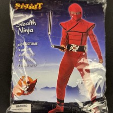 Stealth Ninja Halloween Costume Child 10-12 Red Large Spirit No Mask