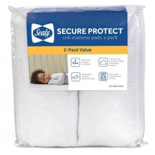 Sealy Secure Protect Waterproof Crib  Toddler Mattress Pads - 2pk