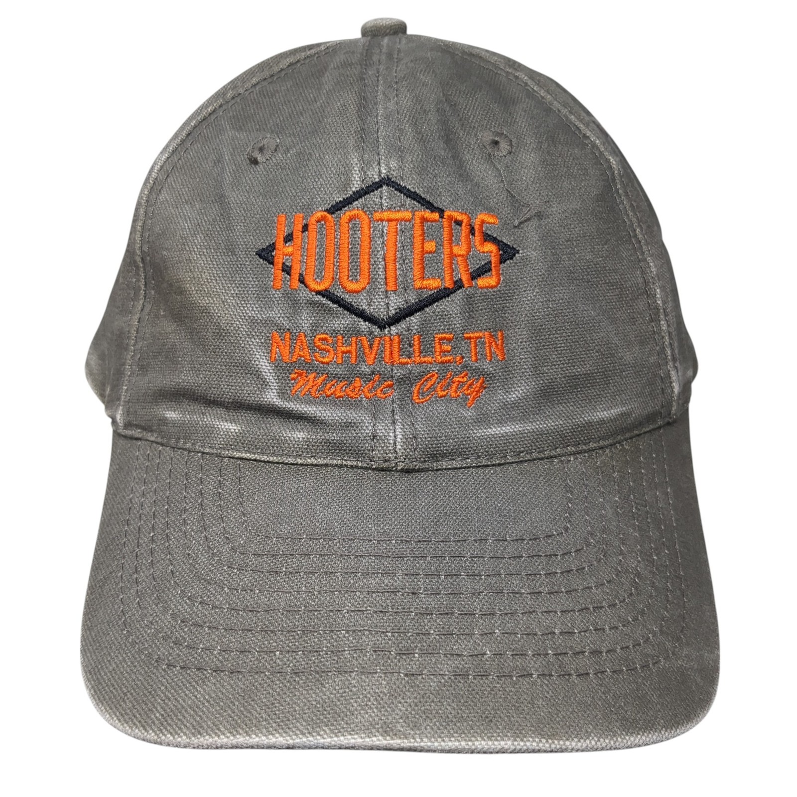 Hooters Nashville Music City Slideback Hat Gray Embroidered One Size  