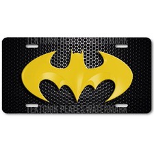 Cool Batman Novelty Auto License Platetag - Goldmesh Image On Flat Aluminum