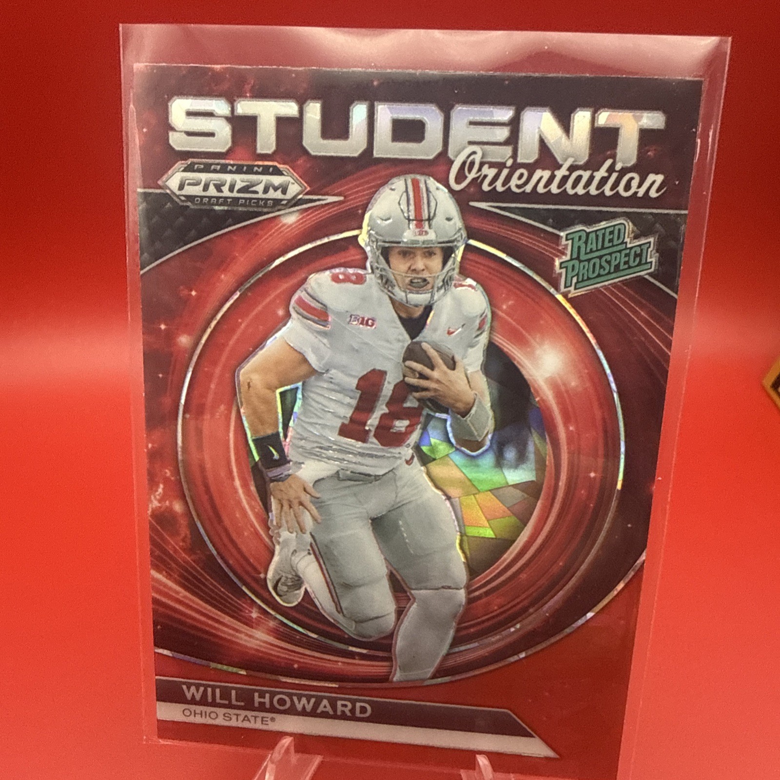 2024 Prizm Draft Picks - Student Orientation Red Ice Will Howard #SO-WH Steelers