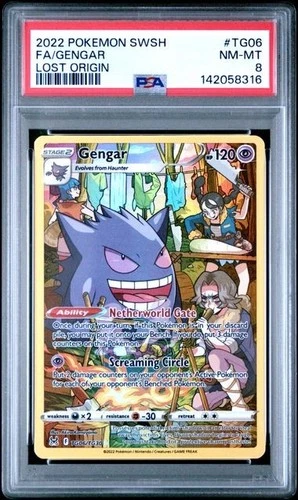 FA/GENGAR LOST ORIGIN POKEMON SWORD & SHIELD LOST ORIGIN 2022 TG06 PSA 8