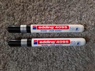 2x edding 4095 KreideMarke, schwarz, Neuware