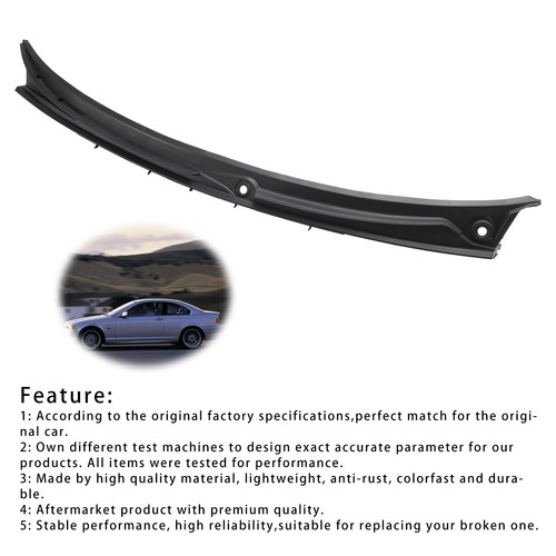 Windshield Wiper Cover Vent Cowl Grille Panel For BMW 3 SERIES E46 COUPE