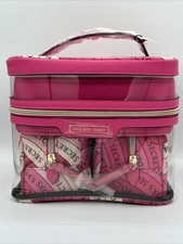 Victoria  s Secret 4 Piece Train Case Set Makeup Bag Pink NWT