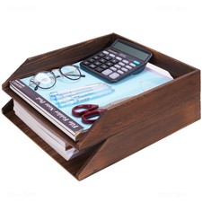 Wooden Letter Tray Desk Organizer, Stackable Organizer, File Holder