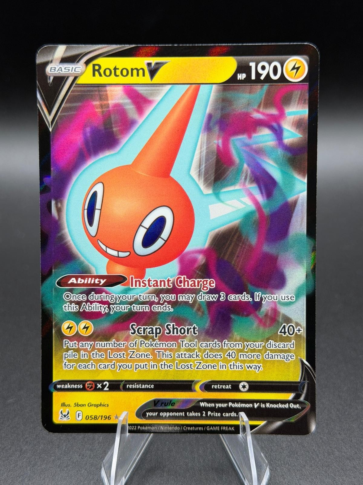 Rotom V 058/196 Holo V Rare Lost Origin - NM