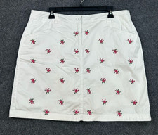 Karen Scott Women s Skort White Pink Floral A-Line Size 16P Preppy Stretch