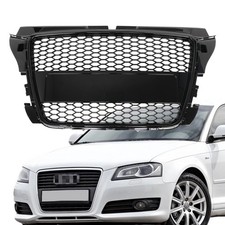 für Audi A3 8P Limo Sport 08-13 Kühlergrill Wabengrill GLANZ SCHWARZ Frontgrill