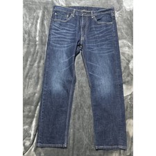 Levis 505 Jeans Mens 36X30 Blue Cotton Regular Fit Straight Leg Red Tab Denim