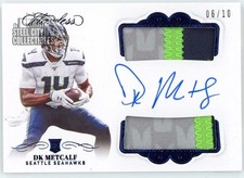 DK Metcalf 2019 Flawless Sapphire Rookie Dual Patch Autograph Card #DPA-DK 6/10