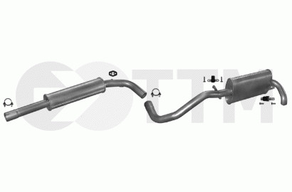 Silencieux d'échappement pour Seat Arosa 1.4D et 1.7D de 1997 à 2004