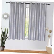Curtains 63 Inch Length 2 Panels, Modern 52"W x 63"L Pack of 2 Silver