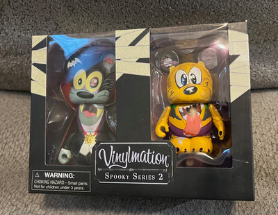 NIB Disney Vinylmation Spooky Series 2 Goofy Pluto 3'' Figure Set