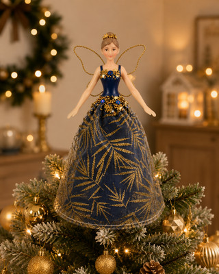 Gisela Graham blau und gold Fee Weihnachtsbaum Topper Home Decoration