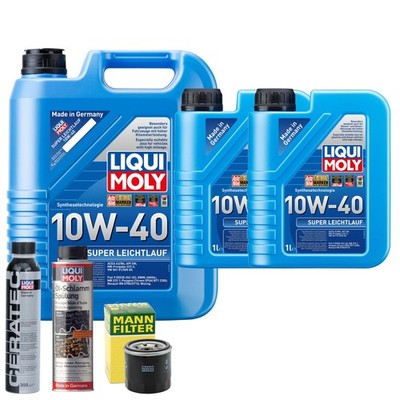 Motoröl 10W40 LIQUI MOLY Super Leichtlauf 7L +MANN Ölfilter +Spülung +Cera Tec