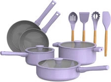 by bella 12 Piece Cookware Set w EverGood™ Ceramic Nonstick 12 pcs, Lavender 